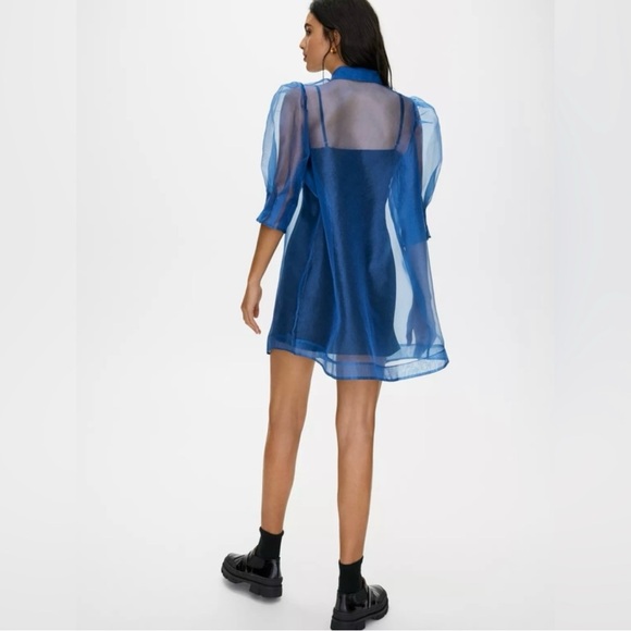 Womens Little Moon sheer blue organza dress from Aritzia - size 10 - NWT - Picture 4 of 16